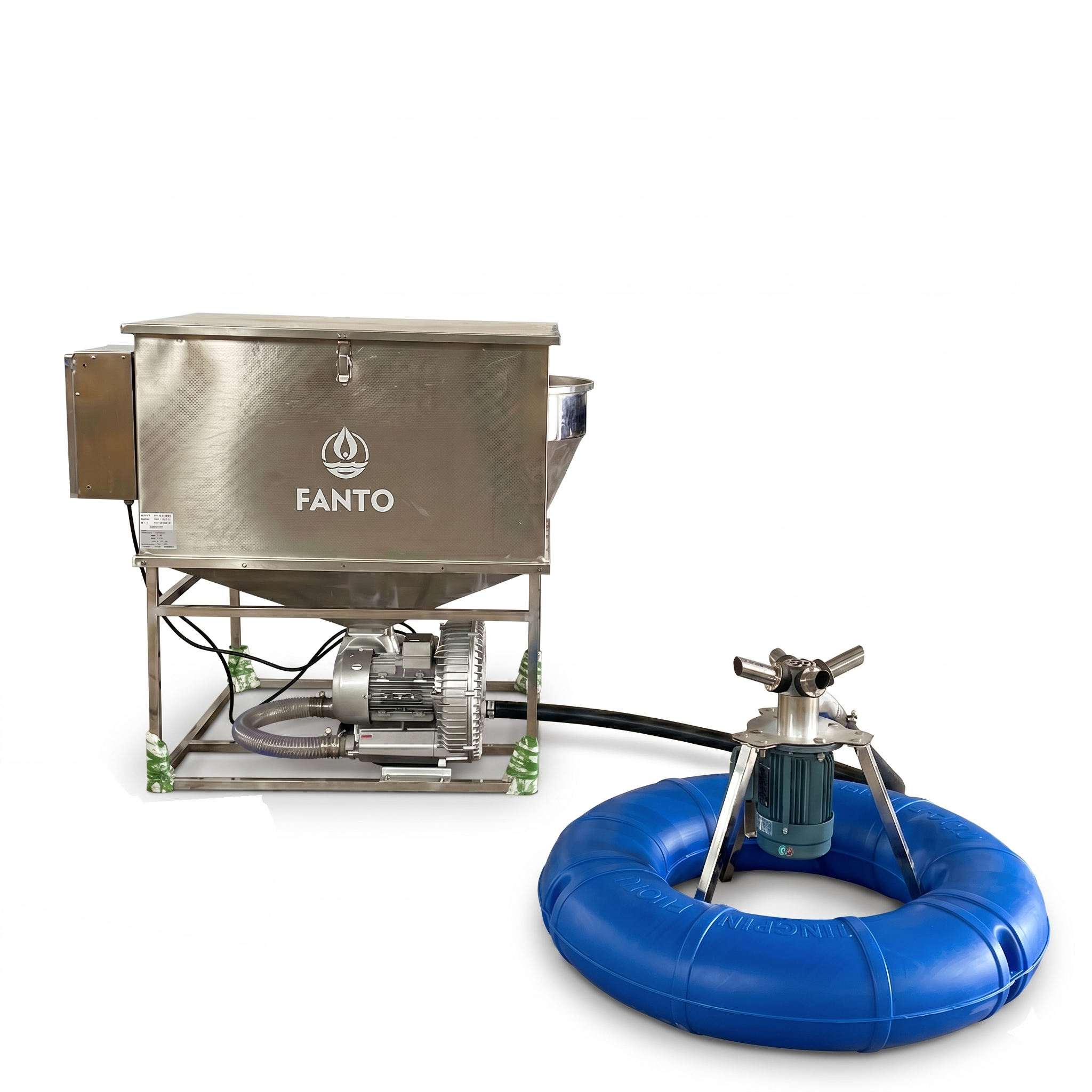 Máy cho cá ăn 12 bao inox 360° 1 vòi FANTO